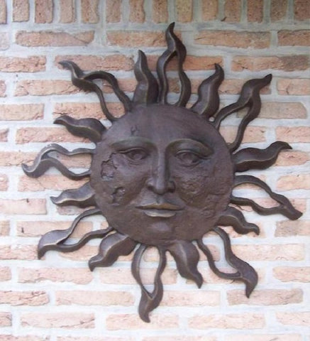Bronzen muurdecoratie zon - GardenArts