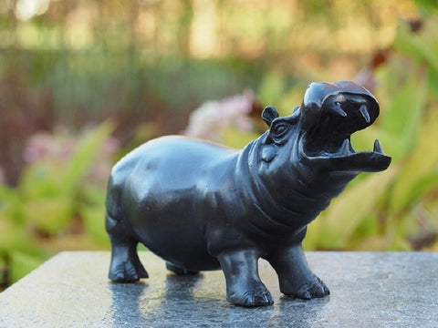 Bronzen beeld nijlpaard - GardenArts