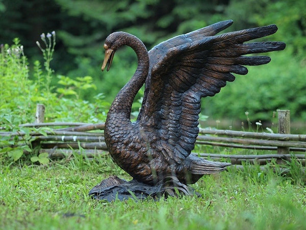 Bronzen beeld zwaan - GardenArts